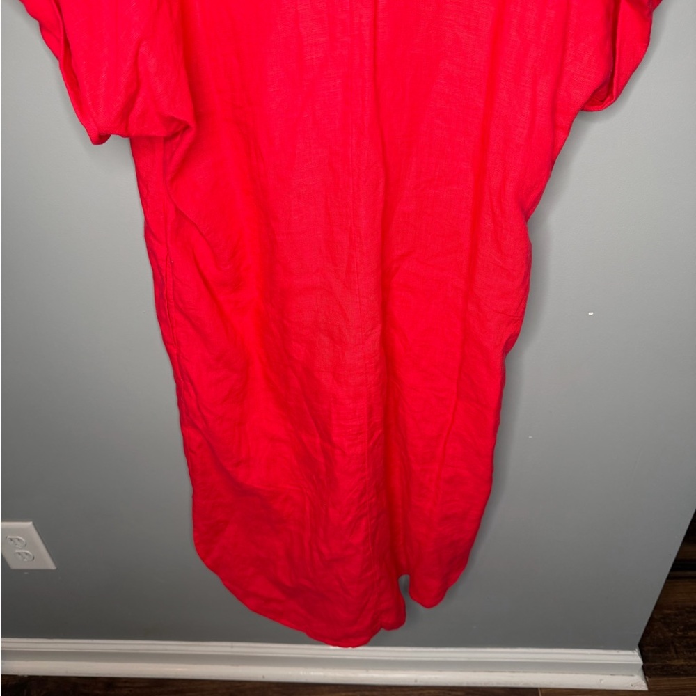 SOLD Chico’s Linen Roll Tab Dolman Midi Dress - Picture 9 of 13